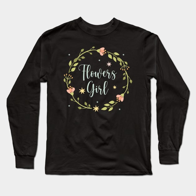 Elegant Flower Girl, Cute Flower Girl Idea, Wedding Party Long Sleeve T-Shirt by Islanr